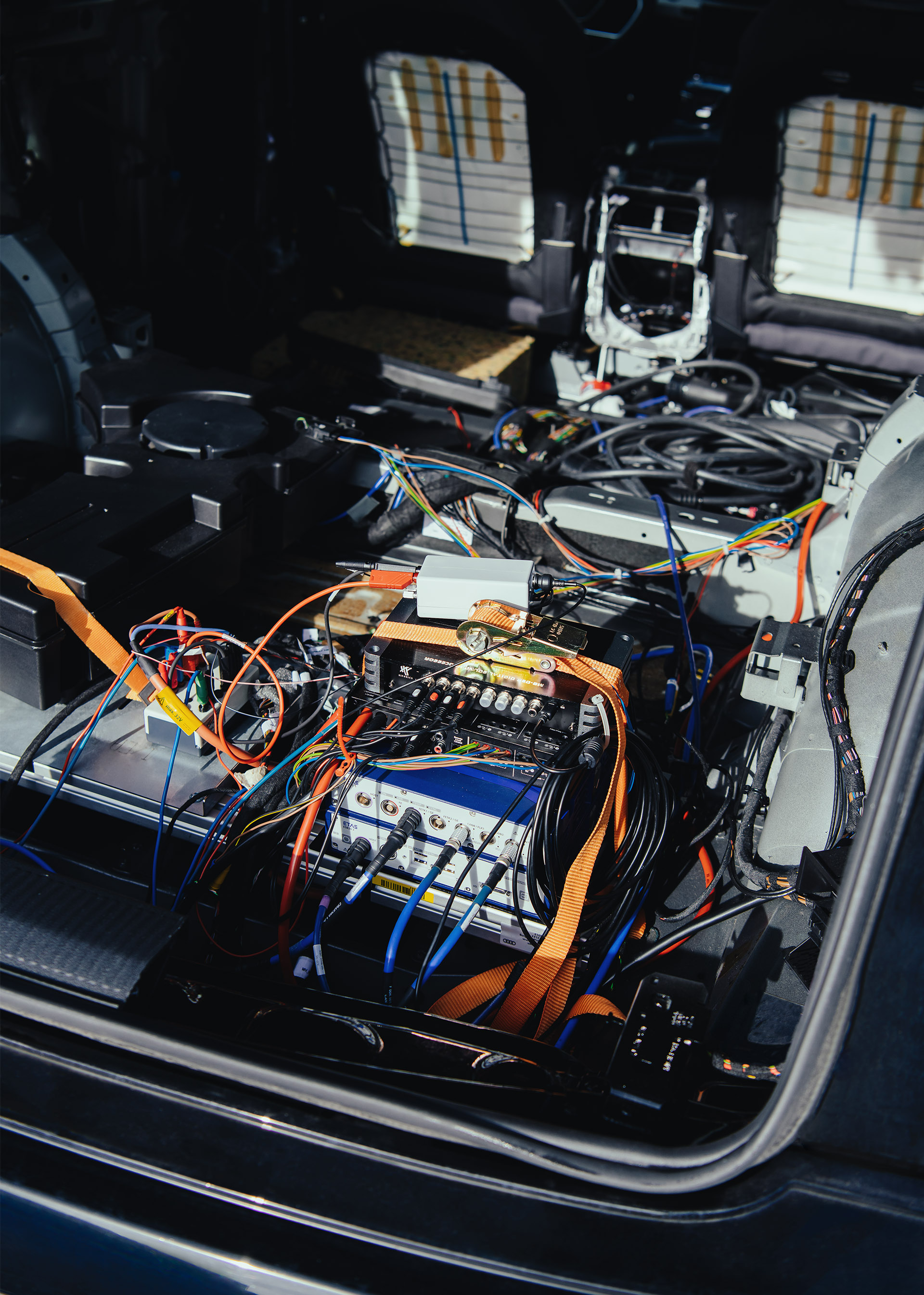 A view of the electronics in the Brutus concept car. 